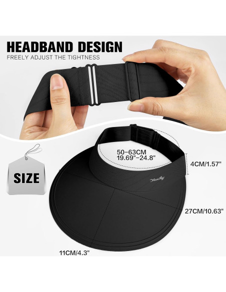 Visera de sol YANIKY para mujeres con ala ancha UPF50+