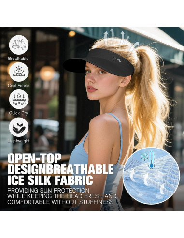 Visera de sol YANIKY para mujeres con ala ancha UPF50+