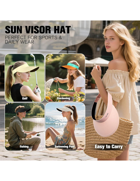 Visera de sol YANIKY para mujeres con ala ancha UPF50+