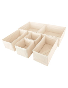 Organizadores de Cajones Telycummy Pack de 6 Beige Plegables