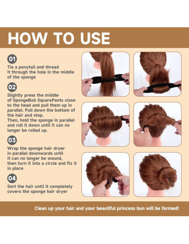 Hacedor de Moño de Esponja YANGWRshop - 2 Pcs Antideslizante