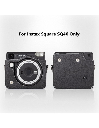 Funda Protectora de Cuero PU para Fujifilm Instax SQ40 - Negra