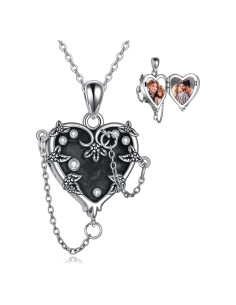 Collar Medallón Corazón de Bruja MONGAS 925 Plata Esterlina