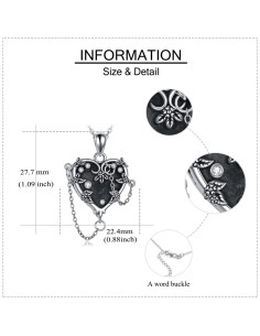 Collar Medallón Corazón de Bruja MONGAS 925 Plata Esterlina 2