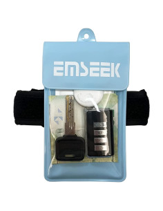 Cartera Impermeable EMSEEK Azul IPX8 para Llaves y Dinero