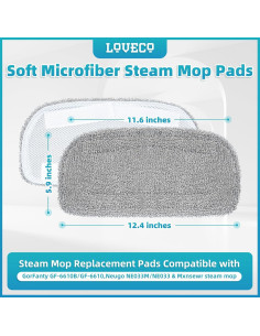 LOVECO 4 Almohadillas de Vapor Reemplazo Microfibra 31.5x15cm 2