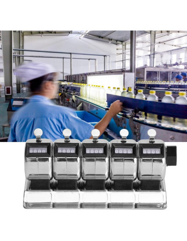 Contador Manual Mecánico Hilitand 4 Dígitos Acero Inoxidable