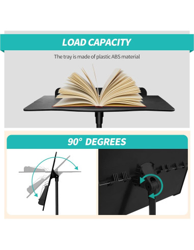 Atril de Música Plegable Portátil con Clip y Sujetapáginas