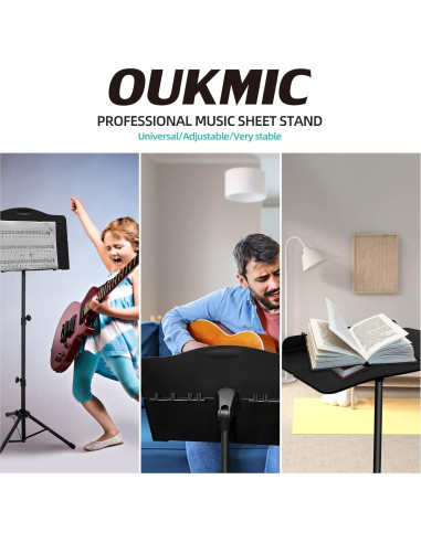 Atril de Música Plegable Portátil con Clip y Sujetapáginas