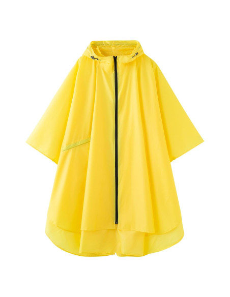 Capa Impermeable Poncho Unisex Adulto Amarillo con Capucha