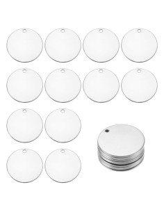 10 Pcs Etiquetas de Grabado Acero Inoxidable 25mm MECCANIXITY