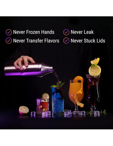 Coctelera Aislada Lexenic 24oz Acero Inoxidable - Sin Fugas