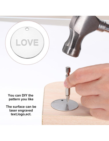 10 Pcs Etiquetas de Grabado Acero Inoxidable 25mm MECCANIXITY