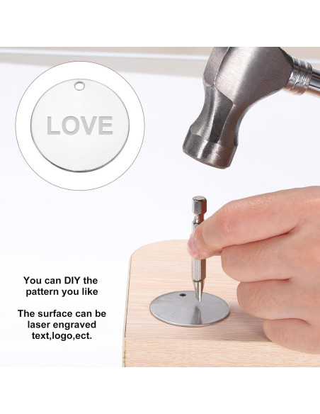 10 Pcs Etiquetas de Grabado Acero Inoxidable 25mm MECCANIXITY