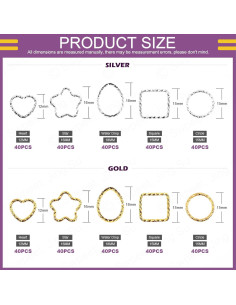 Kit 400 Anillos de Salto Abierto Swpeet 5 Formas 12-18mm 2