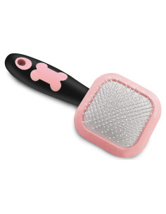 Cepillo Slicker para Perros y Gatos PETPAWJOY - Rosa 15.8x6 cm
