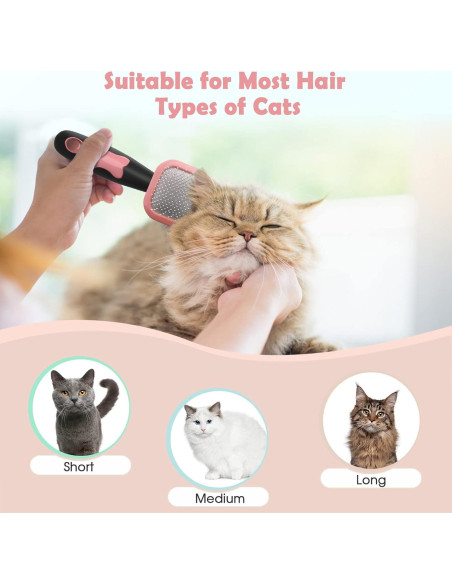 Cepillo Slicker para Perros y Gatos PETPAWJOY - Rosa 15.8x6 cm