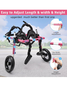 Silla de ruedas para perros Pet Baby ajustable rosa S 2