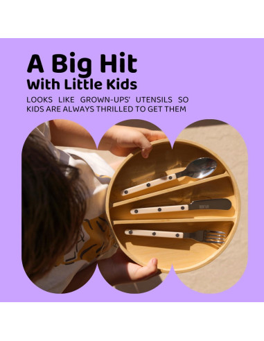 Juego de Cubiertos para Niños Aplainr - 10 Piezas de Acero Inoxidable