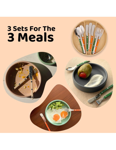 Juego de Cubiertos para Niños Aplainr - 10 Piezas de Acero Inoxidable