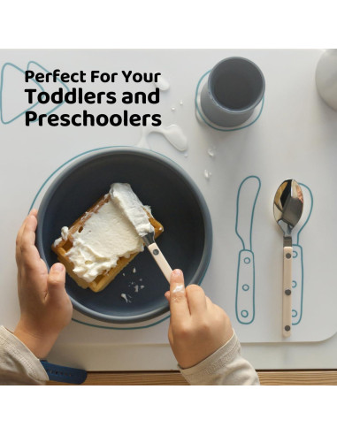 Juego de Cubiertos para Niños Aplainr - 10 Piezas de Acero Inoxidable