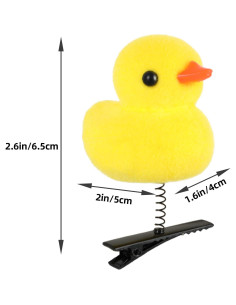 Paquete de 12 Clips de Pelo de Pato Amarillo FXMHEHBB 6.5 cm 2