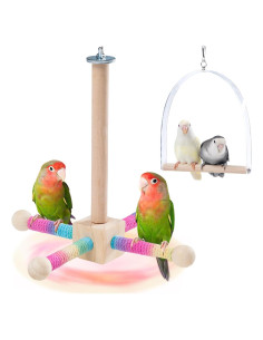 Percha giratoria para aves JONSANTY 23 cm madera natural