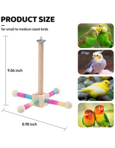 Percha giratoria para aves JONSANTY 23 cm madera natural 2