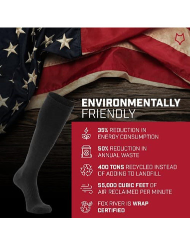 Calcetines Militares Fox River Fatigue Fighter Negro Grande