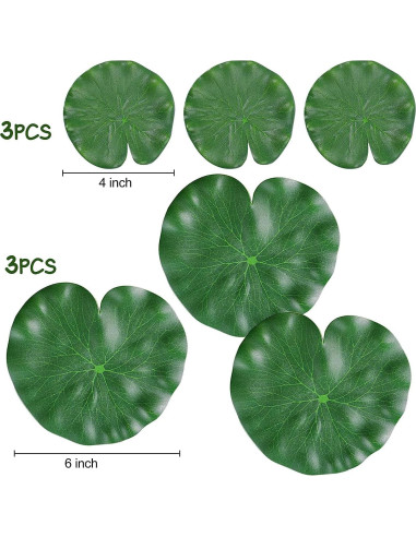 Lirios Flotantes Artificiales WhistenFla 6 Pcs Decoración Estanque