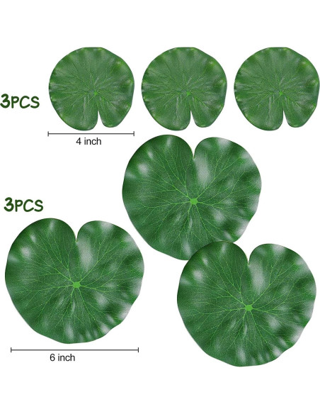 Lirios Flotantes Artificiales WhistenFla 6 Pcs Decoración Estanque