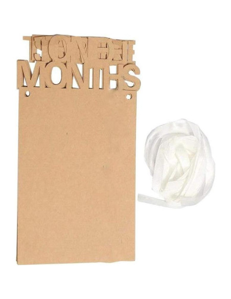 Banderín de Fotos de Cumpleaños 1 Año - Papel Kraft 12 Tarjetas