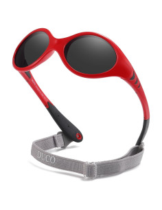Gafas de sol DUCO K012 para bebés UV400 polarizadas rojas