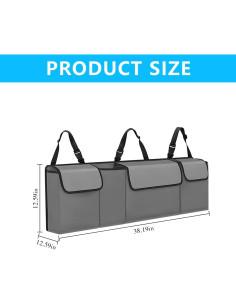 Organizador de Maletero de Auto KHGUZ Plegable Gris 97x32x12cm 2