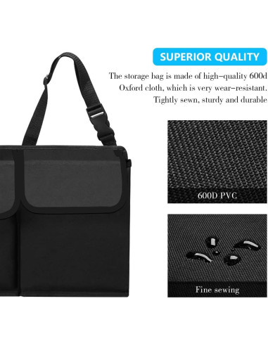 Organizador de Maletero de Auto KHGUZ Plegable Gris 97x32x12cm