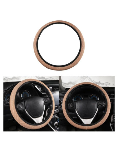 Cubierta de Volante KHGUZ Beige 38 cm Antideslizante Microfibra