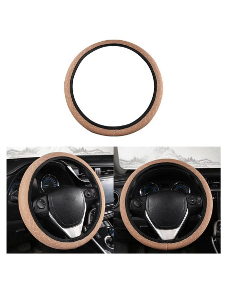 Cubierta de Volante KHGUZ Beige 38 cm Antideslizante Microfibra