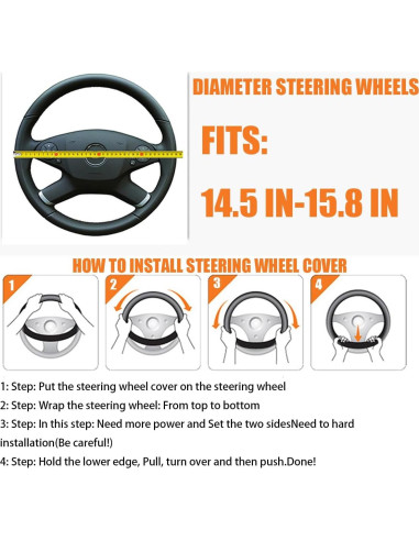 Cubierta de Volante KHGUZ Beige 38 cm Antideslizante Microfibra