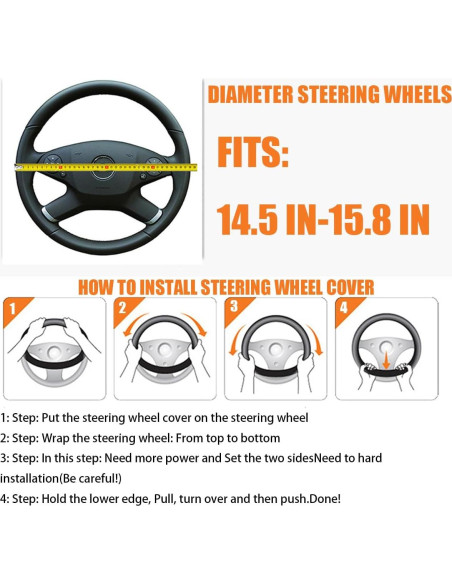 Cubierta de Volante KHGUZ Beige 38 cm Antideslizante Microfibra