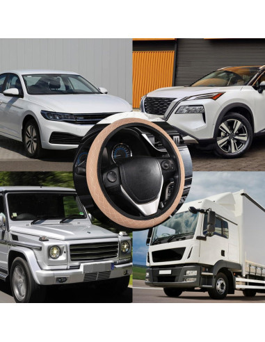 Cubierta de Volante KHGUZ Beige 38 cm Antideslizante Microfibra