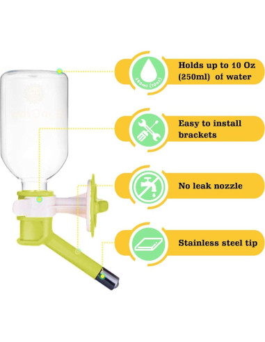 Botella de Agua para Mascotas SunGrow 296 ml Sin Goteo