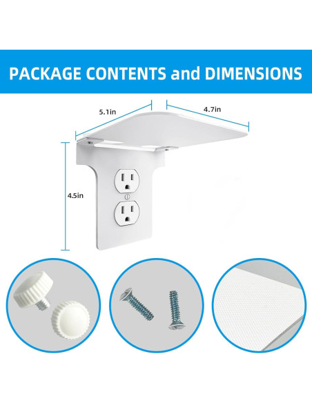 Soporte de Estante de Metal ALLICAVER para Tomacorrientes Dobles - Paquete de 2