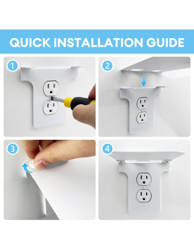 Soporte de Estante de Metal ALLICAVER para Tomacorrientes Dobles - Paquete de 2
