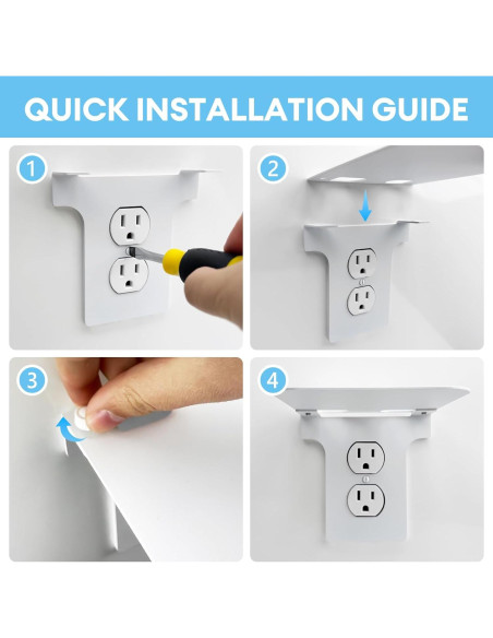 Soporte de Estante de Metal ALLICAVER para Tomacorrientes Dobles - Paquete de 2