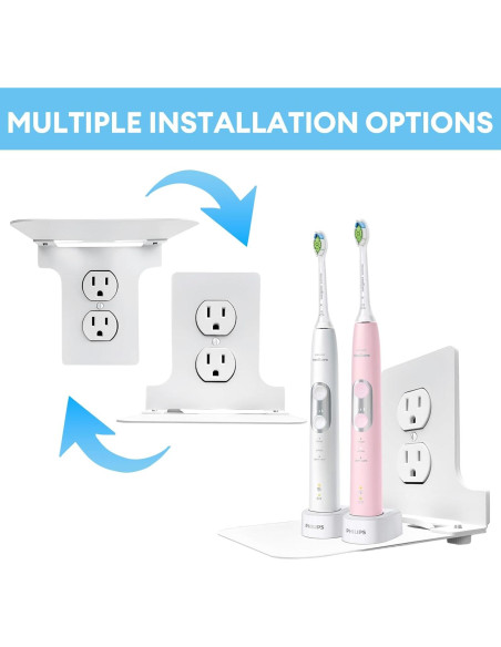 Soporte de Estante de Metal ALLICAVER para Tomacorrientes Dobles - Paquete de 2