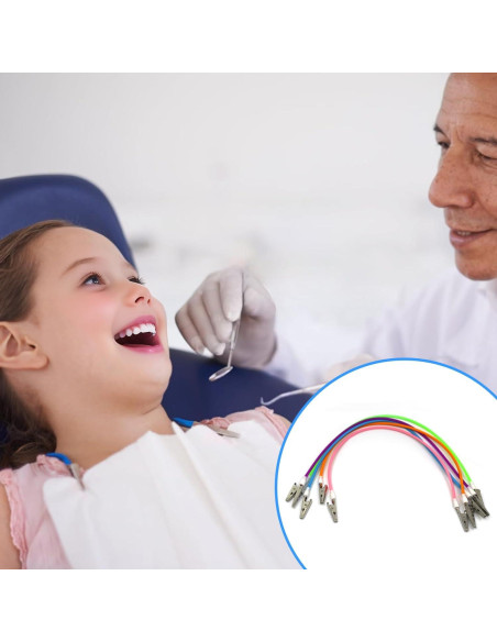 5 Clips de Babero de Silicona TSEWA con Cadenas Coloridas 5 Clips de Babero de Silicona TSEWA con Cadenas Coloridas