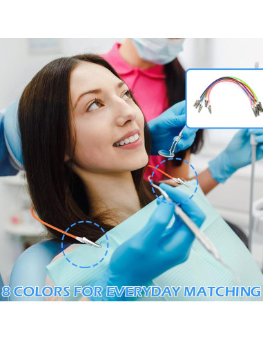 5 Clips de Babero de Silicona TSEWA con Cadenas Coloridas