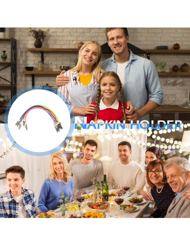 5 Clips de Babero de Silicona TSEWA con Cadenas Coloridas