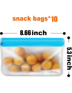 Bolsas de Snack Reutilizables SHUCHUANG 10 Piezas PEVA 2