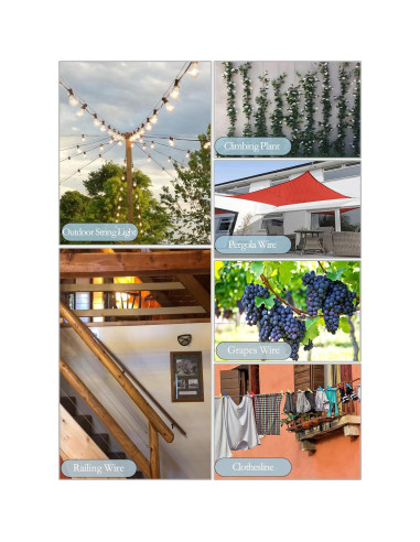 Kit de Colgado de Luces de Cuerda 50M GZFTM Cable Acero Inoxidable